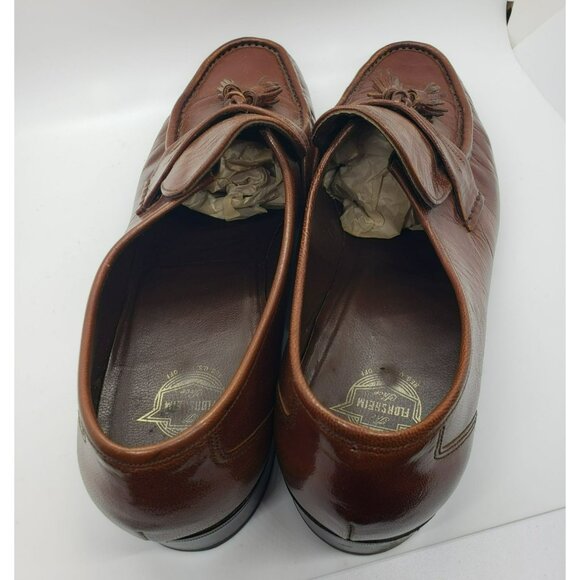 Vintage Florsheim Nevada Slip-On Dress Shoes, Gold Tassel Moccasin, Mens 9.5 D main image 4